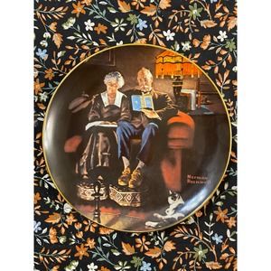 Vintage Edwin Knowles Norman Rockwell “Evening Ease” Porcelain Collector Plate